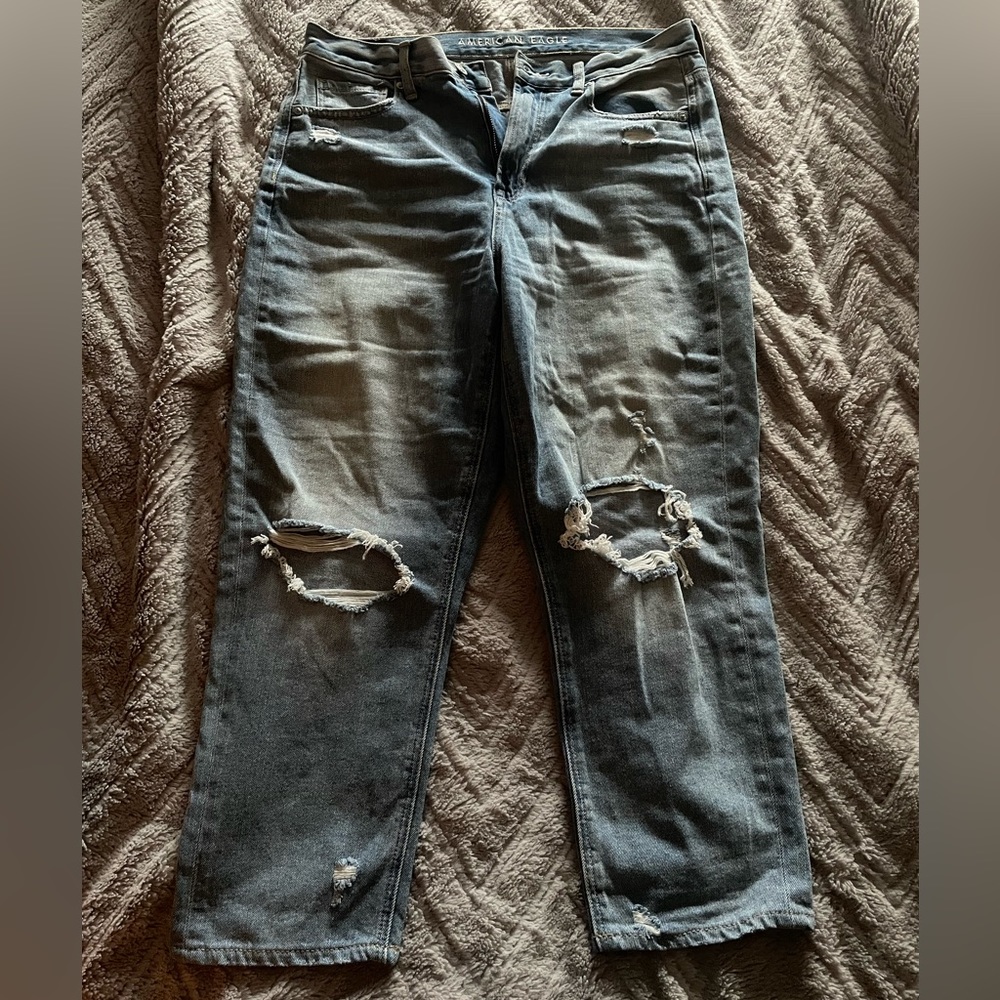 American Eagle Distressed Mom Jeans